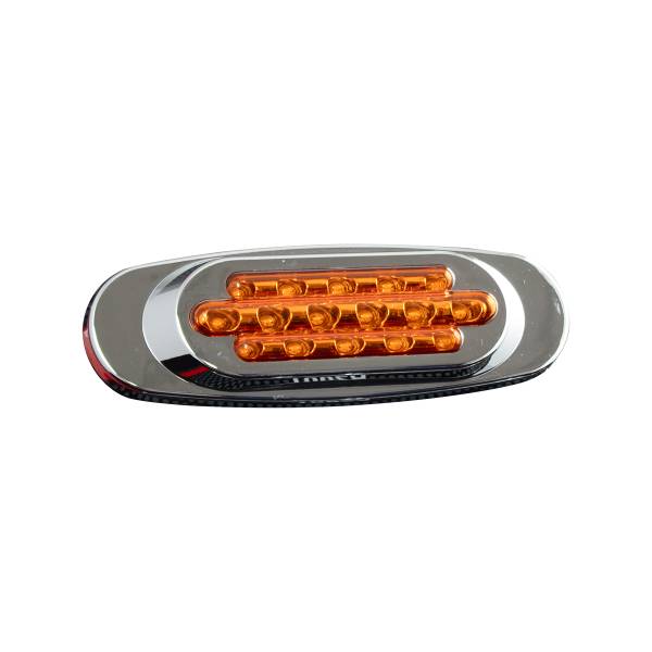 ATM - ATM - 1002A - PLAFON ATM 16 LEDS AMBAR OVALADO 16,4 X 5,3 X 2,2 CENTÍMETROS BISEL CROMADO 12-24V
