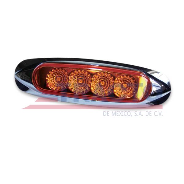 ATM - ATM - ATM-39398 - PLAFON ATM 4 LEDS AMBAR OVALADO BISEL PLASTICO CROMADO