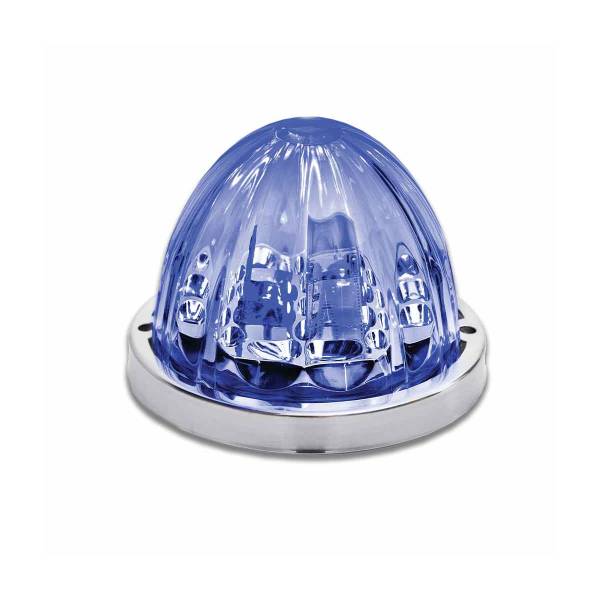 TRUX - TRUX - TLED-WTAB - PLAFON TRUX 19 LEDS AMBAR/AZUL WATERMELON 3.18 X 2.56 X 3.18 12V BISEL DE PLASTICO CROMADO ESTRELLA