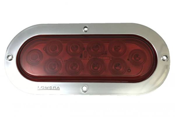GENERICA - GENERICA-459-A-PLAFON 10 LEDS AMBAR OVALADO 6" BI-ESTROBO BISEL CROMADO CON CONECTOR