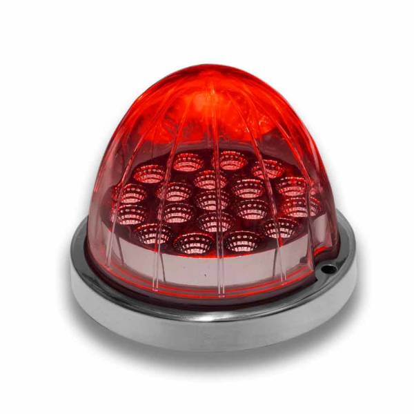 TRUX - TRUX - TLED-WXRW - PLAFON REPUESTO TRUX REDONDO WATERMELON 19 LEDS ROJO Y BLANCO MICA CLARA BISEL PLASTICO CROMADO 12V