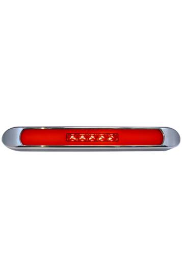 ATM - ATM - 1027AH-R - PLAFON BARRA ATM 27 LEDS ROJO HALO 13 1/4" X 1" X 1" BISEL PLASTICO CROMADO 12-24V