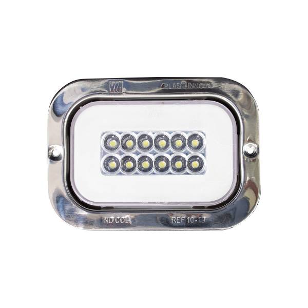 ATM - ATM - 1042B - PLAFON ATM 36 LEDS BLANCO HALO RECTANGULAR 5 1/4" 3 1/4" BISEL ACERO CROMADO 12-24V