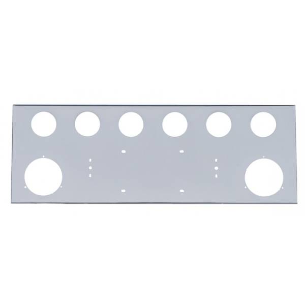 UNITED PACIFIC - UNITED PACIFIC - 21478 - PORTAPLACA UNITED PACIFIC CENTRAL TRASERO DE A/INOX DE 34" CON 2 CORTES DE LUZ DE 4" Y 6 DE 2"