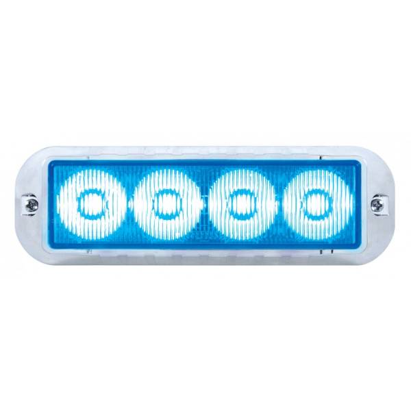 UNITED PACIFIC - UNITED PACIFIC - 37234 - LUZ ESTRONO 4 LEDS CON BISEL CROMADA AZUL 12/24V