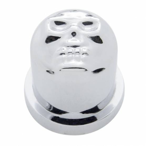 UNITED PACIFIC - UNITED PACIFIC - 10581 - TAPA DE TUERCA DE CALAVERA DE PLÁSTICO CROMADO DE 1-1/8" X 1-7/8", ESTILO A PRESIÓN (PAQUETE DE 10)