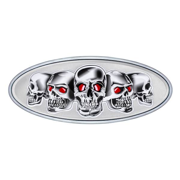 UNITED PACIFIC - UNITED PACIFIC - 10881 - EMBLEMA DE CALAVERA FUNDIDA CROMADA - PLATA