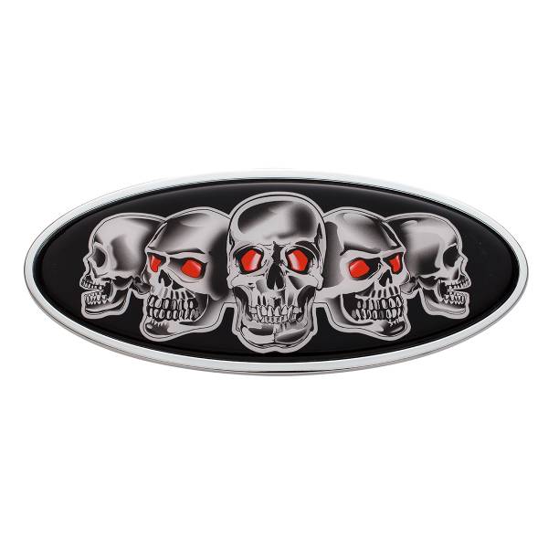 UNITED PACIFIC - UNITED PACIFIC - 10882 - EMBLEMA DE CALAVERA FUNDIDA CROMADA - NEGRO