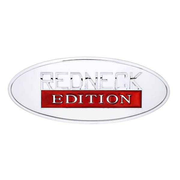 UNITED PACIFIC - UNITED PACIFIC - 11019 - EMBLEMA OVALADO CROMADO FUNDIDO - "REDNECK EDITION"