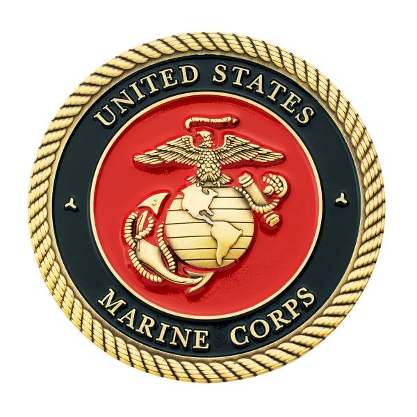 UNITED PACIFIC - UNITED PACIFIC - 22977 - MEDALLÓN DE METAL ADHESIVO MILITAR DE EE. UU. DE 1-3/4" - MARINE CORPS