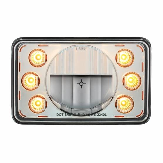 UNITED PACIFIC - UNITED PACIFIC - 31237 - ULTRALIT - FARO LED DE 4" X 6" CON DOBLE FUNCIÓN 6 LUCES DE POSICIÓN LED ÁMBAR - LUZ DE CRUCE
