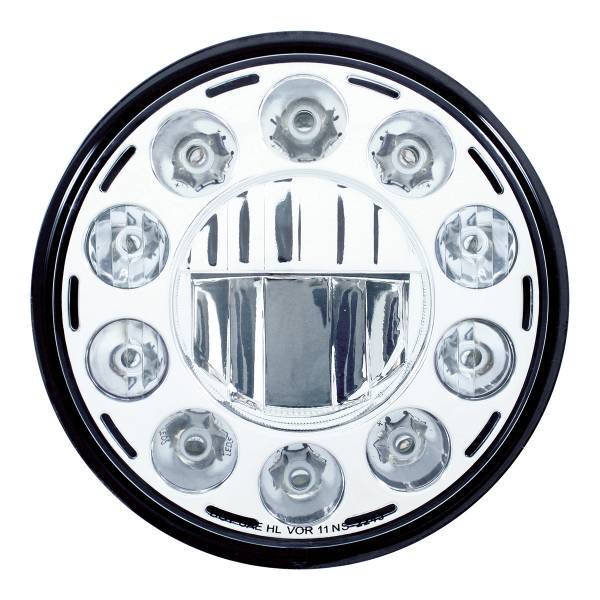 UNITED PACIFIC - UNITED PACIFIC - 31355 - ULTRALIT - FARO DELANTERO DE CRISTAL DE 7" CON 11 LED DE ALTA POTENCIA - CROMADO