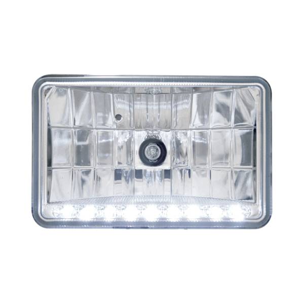 UNITED PACIFIC - UNITED PACIFIC - 31368 - FARO DELANTERO DE CRISTAL DE 4" X 6" CON 9 LUZ DE POSICIÓN LED BLANCA - LUZ DE CRUCE