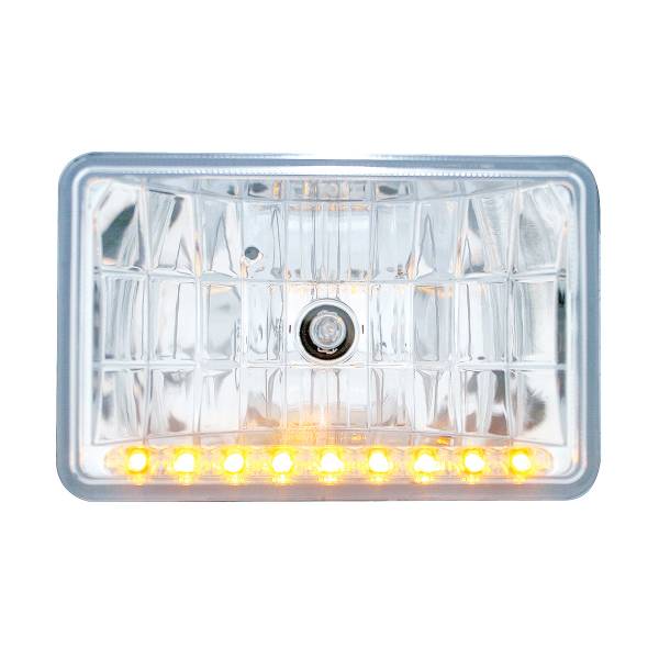 UNITED PACIFIC - UNITED PACIFIC - 31373 - FARO DELANTERO DE CRISTAL DE 4" X 6" CON LUZ DE POSICIÓN DE 9 LED ÁMBAR - LUZ DE CRUCE