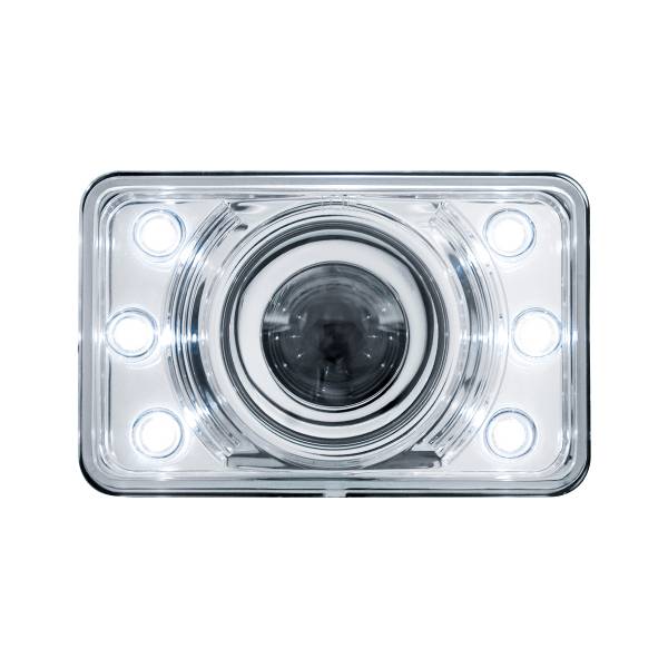 UNITED PACIFIC - UNITED PACIFIC - 31375 - FARO DE PROYECCIÓN DE CRISTAL DE 4" X 6" CON 6 LUZ DE POSICIÓN LED BLANCA - LUZ DE CRUCE