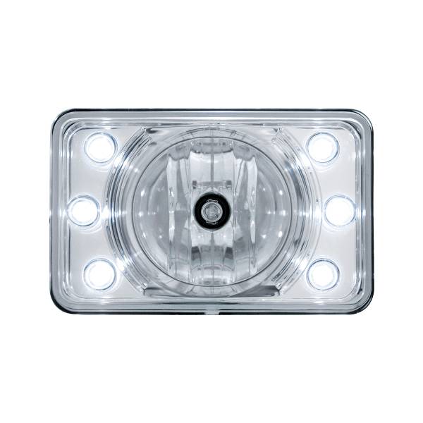 UNITED PACIFIC - UNITED PACIFIC - 31376 - FARO DE PROYECCIÓN DE CRISTAL DE 4" X 6" CON 6 LUZ DE POSICIÓN LED BLANCA - LUZ ALTA