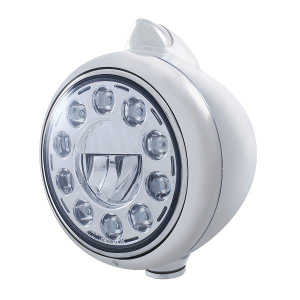 UNITED PACIFIC - UNITED PACIFIC - 31493 - GUÍA DE ACERO INOXIDABLE FARO 682-C 11 BOMBILLAS LED Y SEÑAL LED DE ESTILO ORIGINAL - LENTE TRANSPARENTE