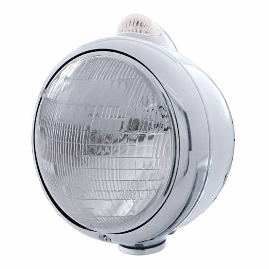UNITED PACIFIC - UNITED PACIFIC - 31524 - GUÍA DE ACERO INOXIDABLE FARO ESTILO 682-C 6014 Y SEÑAL DE GIRO LED - LENTE TRANSPARENTE