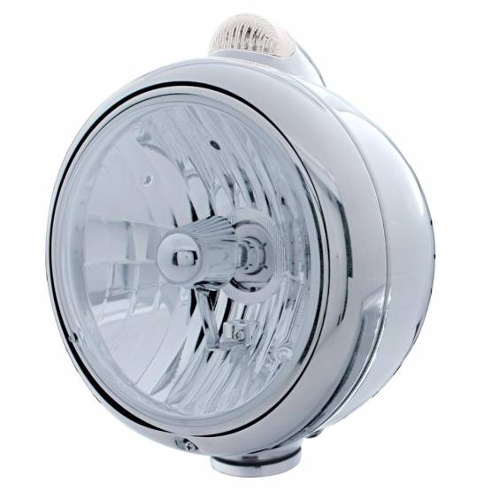 UNITED PACIFIC - UNITED PACIFIC - 31533 - GUÍA DE ACERO INOXIDABLE FARO ESTILO 682-C CRISTAL H4 Y SEÑAL LED - LENTE TRANSPARENTE