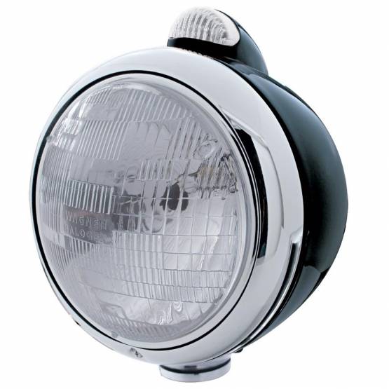 UNITED PACIFIC - UNITED PACIFIC - 31555 - GUÍA NEGRA FARO ESTILO 682-C H6024 Y SEÑAL DE GIRO LED - LENTE TRANSPARENTE