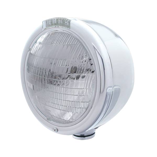 UNITED PACIFIC - UNITED PACIFIC - 31720 - FARO CLÁSICO DE MEDIA LUNA DE ACERO INOXIDABLE BOMBILLA 6014 E INTERMITENTE LED - LENTE TRANSPARENTE