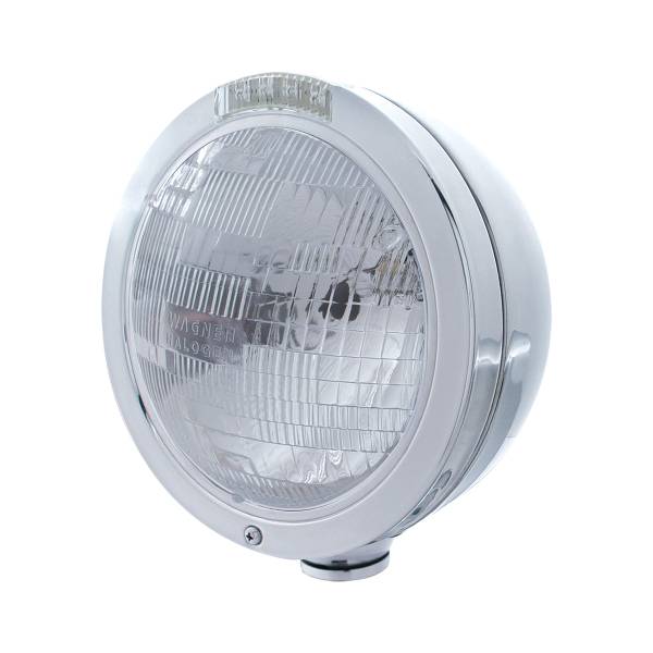 UNITED PACIFIC - UNITED PACIFIC - 31738 - FARO CLÁSICO BALA DE ACERO INOXIDABLE BOMBILLA H6024 E INTERMITENTE LED - LENTE TRANSPARENTE