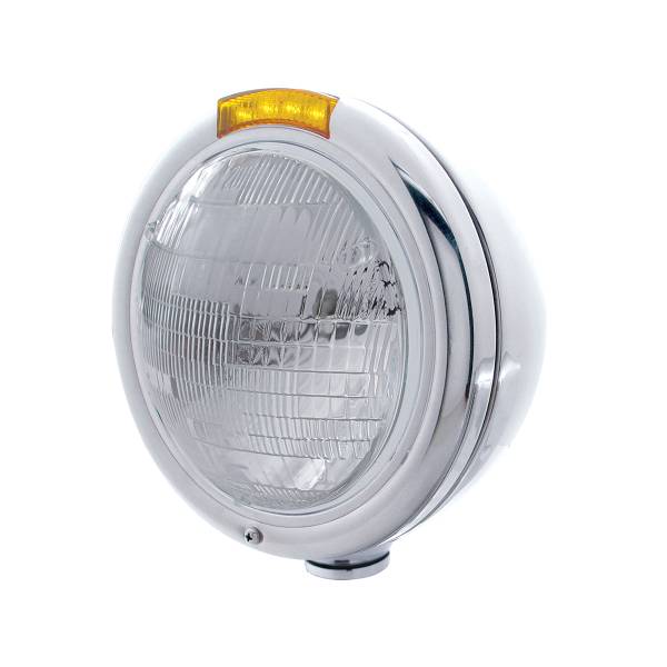UNITED PACIFIC - UNITED PACIFIC - 31749 - FARO CLÁSICO DE ACERO INOXIDABLE BOMBILLA 6014 E INTERMITENTE LED - LENTE ÁMBAR