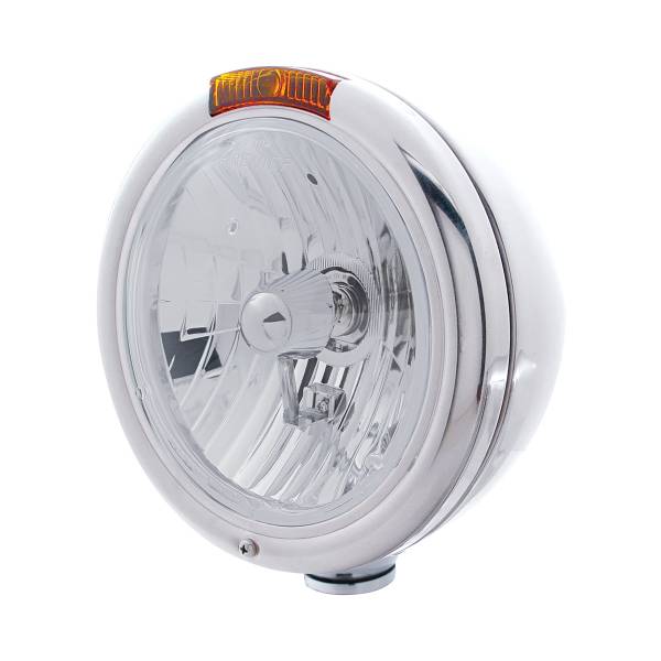 UNITED PACIFIC - UNITED PACIFIC - 31776 - FARO CLÁSICO CROMADO BOMBILLA H4 CRISTAL E INTERMITENTE - LENTE ÁMBAR