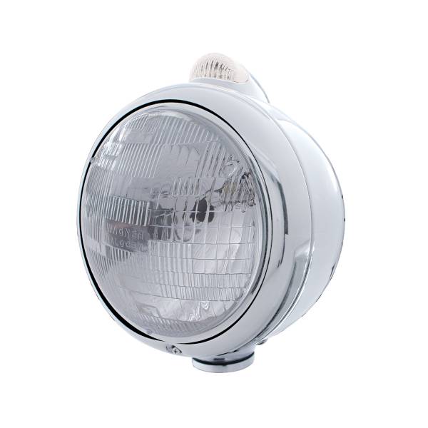 UNITED PACIFIC - UNITED PACIFIC - 32393 - GUÍA DE ACERO INOXIDABLE 682-C FARO H6024 Y SEÑAL LED DE MODO DUAL - LENTE TRANSPARENTE
