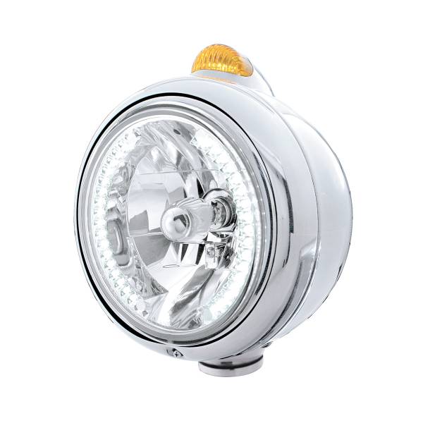 UNITED PACIFIC - UNITED PACIFIC - 32434 - GUÍA DE ACERO INOXIDABLE 682-C FARO H4 CON LED BLANCO Y SEÑAL LED DE MODO DUAL - LENTE ÁMBAR