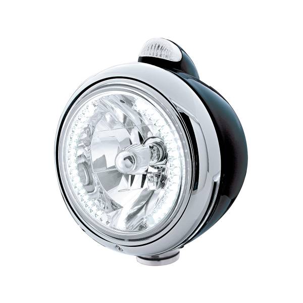UNITED PACIFIC - UNITED PACIFIC - 32443 - FARO DELANTERO BLACK GUIDE 682-C H4 CON LED BLANCO Y SEÑAL LED DE MODO DOBLE - LENTE TRANSPARENTE