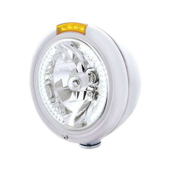 UNITED PACIFIC - UNITED PACIFIC - 32484 - FARO CLÁSICO CROMADO H4 CON 34 LED BLANCOS Y SEÑAL - LENTE ÁMBAR