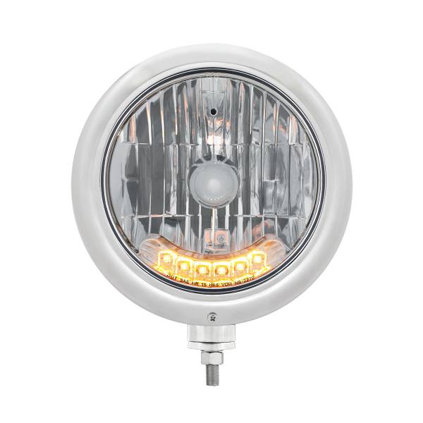 UNITED PACIFIC - UNITED PACIFIC - 32509 - FARO CLÁSICO CROMADO BOMBILLA H4 CON 6 LED ÁMBAR