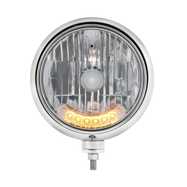 UNITED PACIFIC - UNITED PACIFIC - 32557 - GUÍA INOXIDABLE FARO ESTILO 682-C BOMBILLA H4 CON 6 LED ÁMBAR