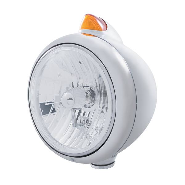 UNITED PACIFIC - UNITED PACIFIC - 32608 - GUIA DE ACERO INOXIDABLE 682-C FARO CRISTAL H4 Y SEÑAL LED ESTILO ORIGINAL - LENTE AMBAR