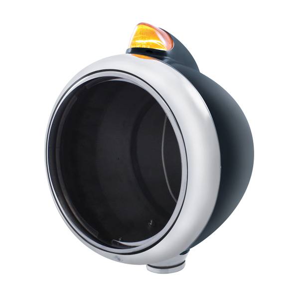 UNITED PACIFIC - UNITED PACIFIC - 32632 - FARO DELANTERO GUIDE NEGRO 682-C SIN BOMBILLA CON SEÑAL LED ESTILO ORIGINAL - LENTE ÁMBAR