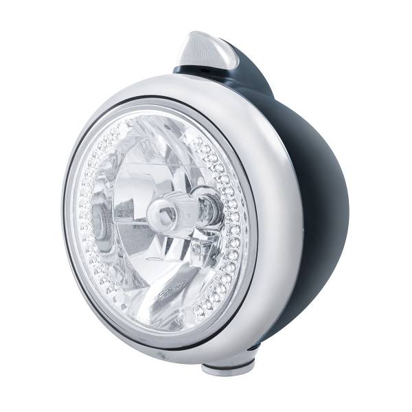 UNITED PACIFIC - UNITED PACIFIC - 32645 - FARO DELANTERO BLACK GUIDE 682-C H4 CON LED BLANCO Y SEÑAL LED DE ESTILO ORIGINAL - LENTE TRANSPARENTE