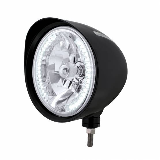UNITED PACIFIC - UNITED PACIFIC - 32682 - FARO CON RANURA ESTILO "BILLET" NEGRO CON VISERA BOMBILLA H4 CON 34 LED BLANCOS