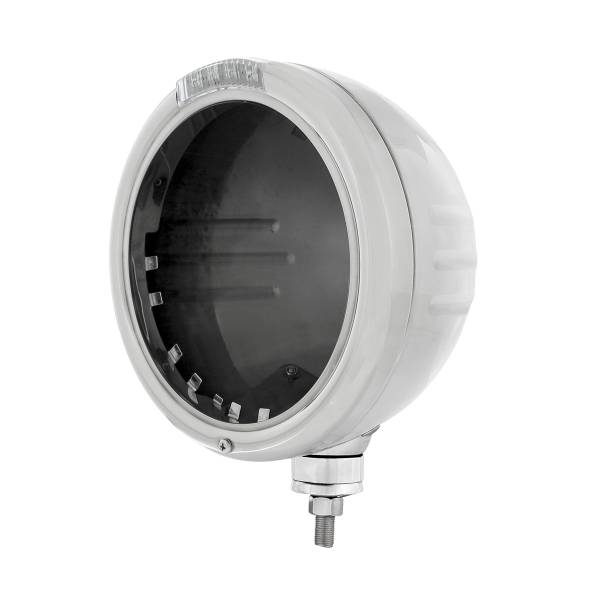 UNITED PACIFIC - UNITED PACIFIC - 32725 - FARO DELANTERO CLASSIC RAYA DE ACERO INOXIDABLE SIN BOMBILLA CON SEÑAL LED - LENTE TRANSPARENTE