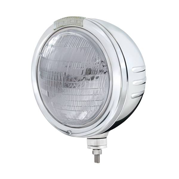 UNITED PACIFIC - UNITED PACIFIC - 32751 - FARO FARO DE BALA DE ACERO INOXIDABLE CON RAYAS EN RELIEVE 6014 Y SEÑAL LED DE MODO DOBLE - LENTE TRANSPARENTE