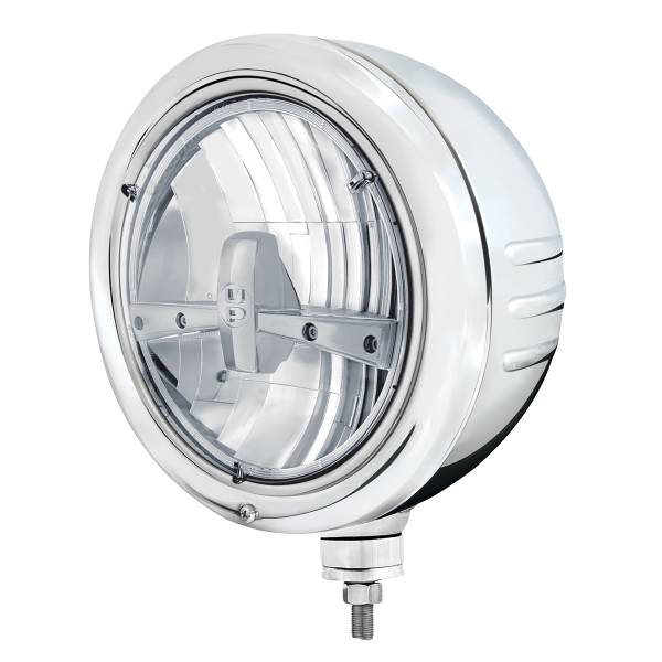 UNITED PACIFIC - UNITED PACIFIC - 32762 - CARCASA DE FARO DE RAYAS CLÁSICAS DE INOXIDABLE CON FARO DE 5 LED DE 7"