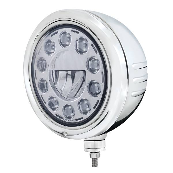 UNITED PACIFIC - UNITED PACIFIC - 32763 - CARCASA DE FARO DE RAYAS CLÁSICAS DE INOXIDABLE CON CRISTAL DE 11 LED FARO REDONDO DE 7"