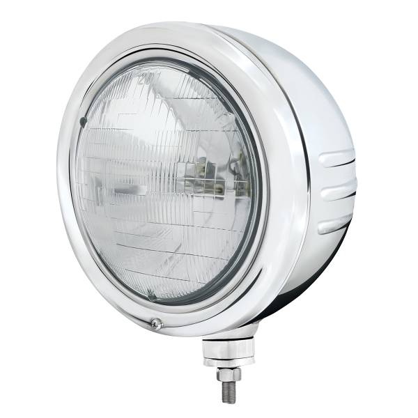 UNITED PACIFIC - UNITED PACIFIC - 32765 - CARCASA DE FARO DE INOXIDABLE CON RAYAS CLÁSICAS EN RELIEVE CON FARO HALÓGENO H6024