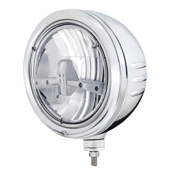 UNITED PACIFIC - UNITED PACIFIC - 32770 - CARCASA DE FARO DE RAYAS CON GRABADO DE BALA DE INOXIDABLE CON 5 LED FARO REDONDO DE 7"