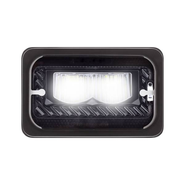 UNITED PACIFIC - UNITED PACIFIC - 34134 - ULTRALIT - FARO LED CALEFACTADO DE 4" X 6" CON LENTE DE CRISTAL Y CARCASA DE ALUMINIO - LUZ ALTA - NEGRO