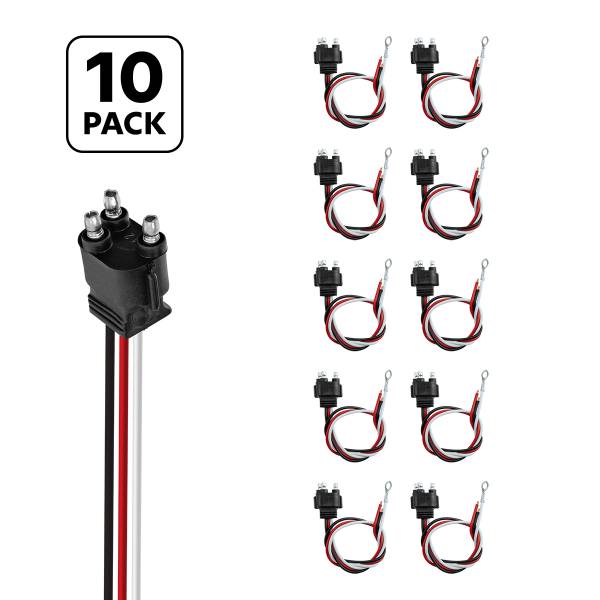 UNITED PACIFIC - UNITED PACIFIC - 34212P10 - COLECTA DE 3 CABLES CON ENCHUFE RECTO DE 3 CLAVIJAS - CABLE DE 12" (PAQUETE DE 10)