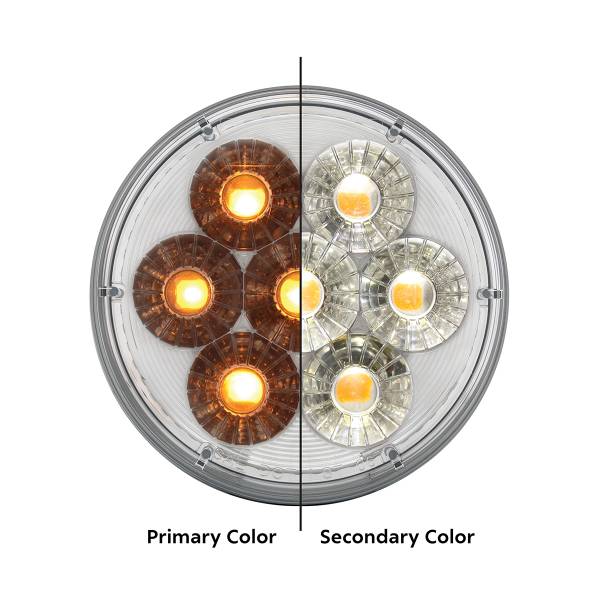 UNITED PACIFIC - UNITED PACIFIC - 36532 - LUZ FURY DOBLE REDONDA DE 14 LED DE 4" (SEÑAL DE GIRO) - LED ÁMBAR Y BLANCO/LENTE TRANSPARENTE