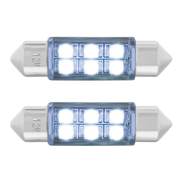 UNITED PACIFIC - UNITED PACIFIC - 36594 - BOMBILLA DE LUZ DE DOMO 6418/6461-36MM MICRO LED DE ALTA POTENCIA 6 SMD - BLANCO (PAQUETE DE 2)