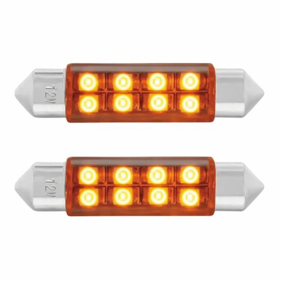 UNITED PACIFIC - UNITED PACIFIC - 36595 - BOMBILLA DE LUZ DE DOMO 211-2 MICRO LED DE ALTA POTENCIA 8 SMD - ÁMBAR (PAQUETE DE 2)