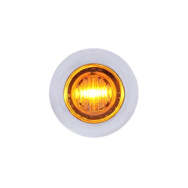 UNITED PACIFIC - UNITED PACIFIC - 36602 - MINI LUZ AUXILIAR/UTILIDAD DE 3/4" DE DOBLE FUNCIÓN DE 3 LED CON BISEL Y ARANDELA - LED ÁMBAR/LENTE TRANSPARENTE